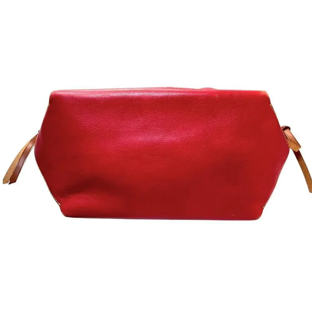 Dooney & Bourke Large Red Leather Satchel Tote – J0580480